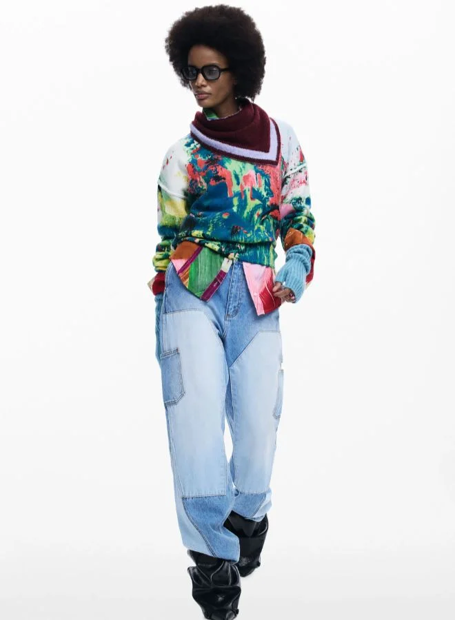 ديسيجوال سترة مطبوعة فنية